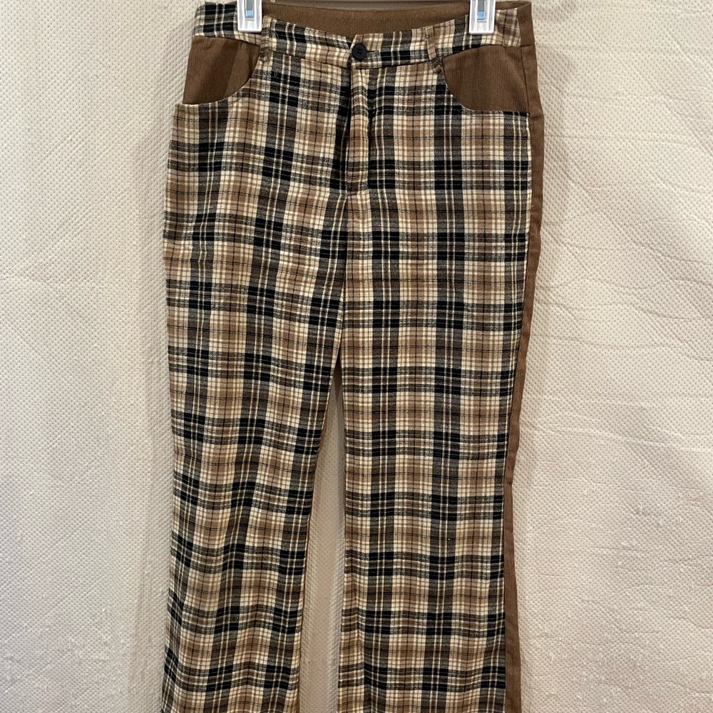 Cider Corduroy Plaid Pants - Brown and Black